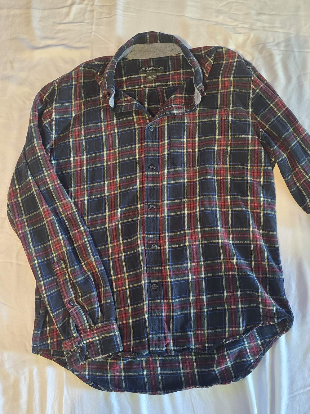 Eddie Bauer 100% Cotton Plaid Shirt